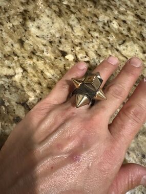 Bold Spike Statement Ring in Brass-Tone